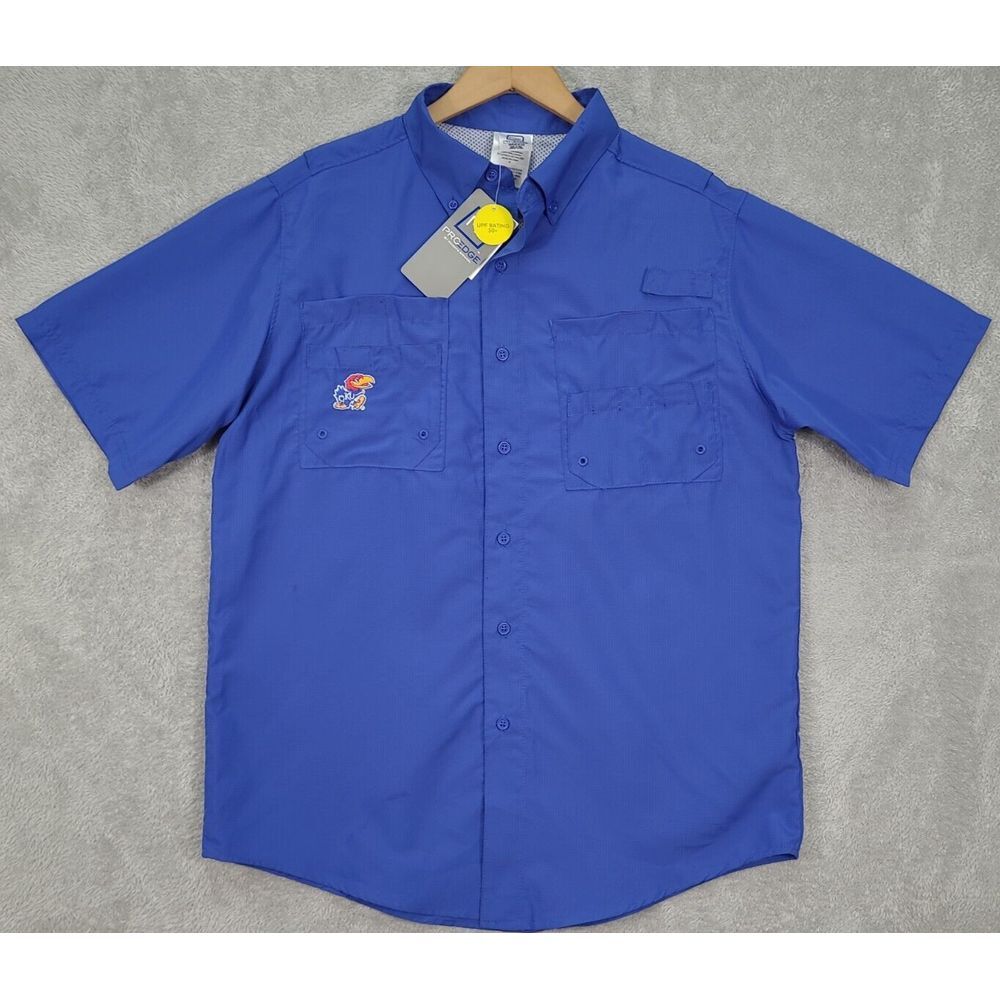 NEW ProEdge Kansas Jayhawks KU Short Sleeve UPF Rating 50+ Shirt‎ Size Medium